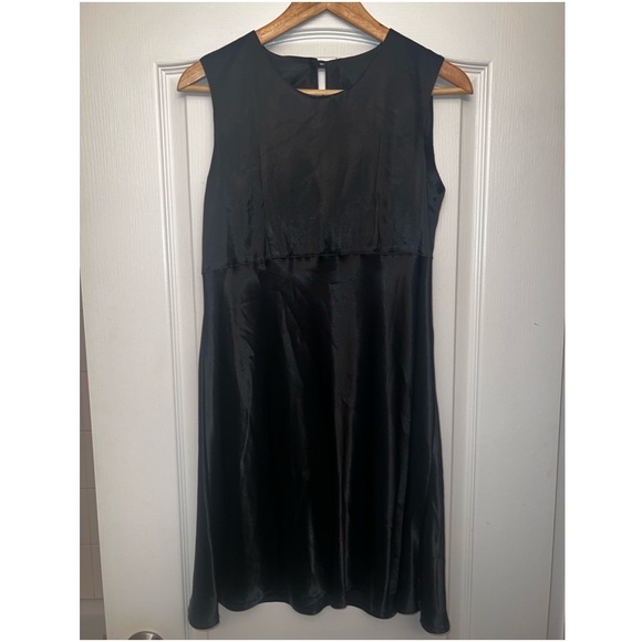 Vintage Rayon Mini Black Dress - Picture 1 of 4